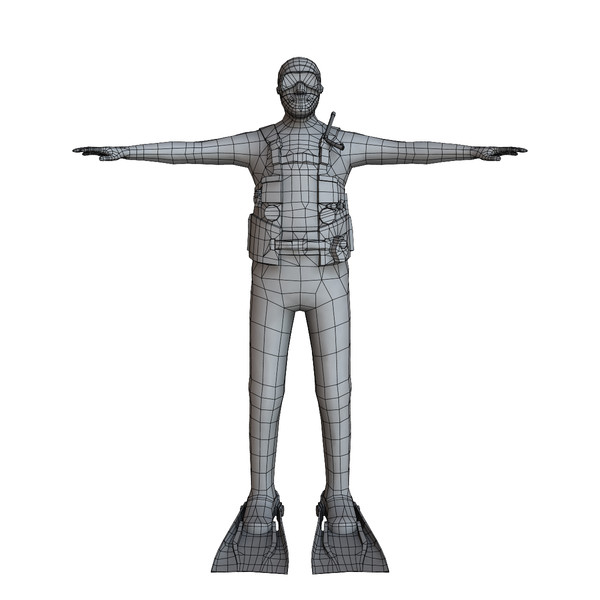 3d scuba diver 01 - Scuba Diver 01 by ignisfatuus